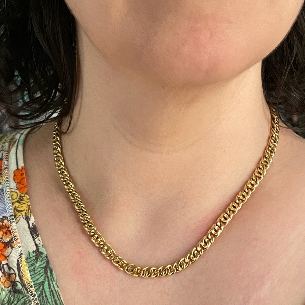 Chunky 18K Italian Gold Double Curb Chain - Picture 7 of 7